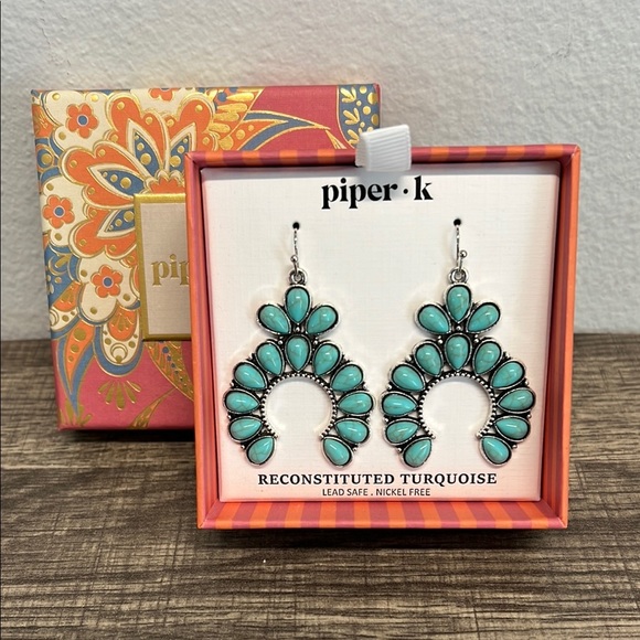Piper K | Reconstituted Turquoise Earrings - Picture 3 of 4